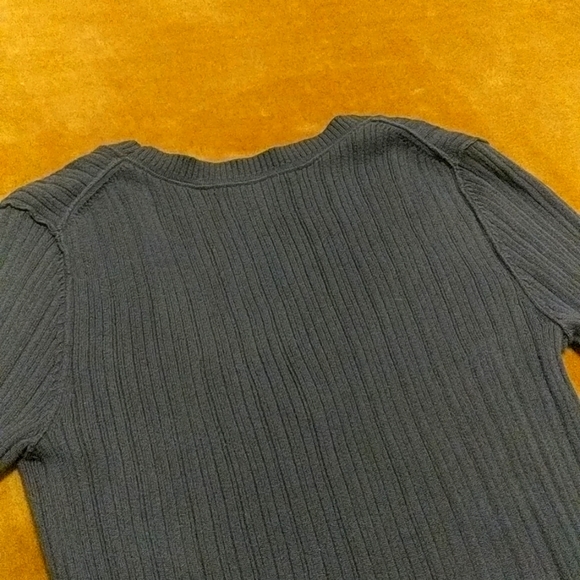 Vintage Old Navy Blue Ribbed Inside Out Sweater - Picture 10 of 11